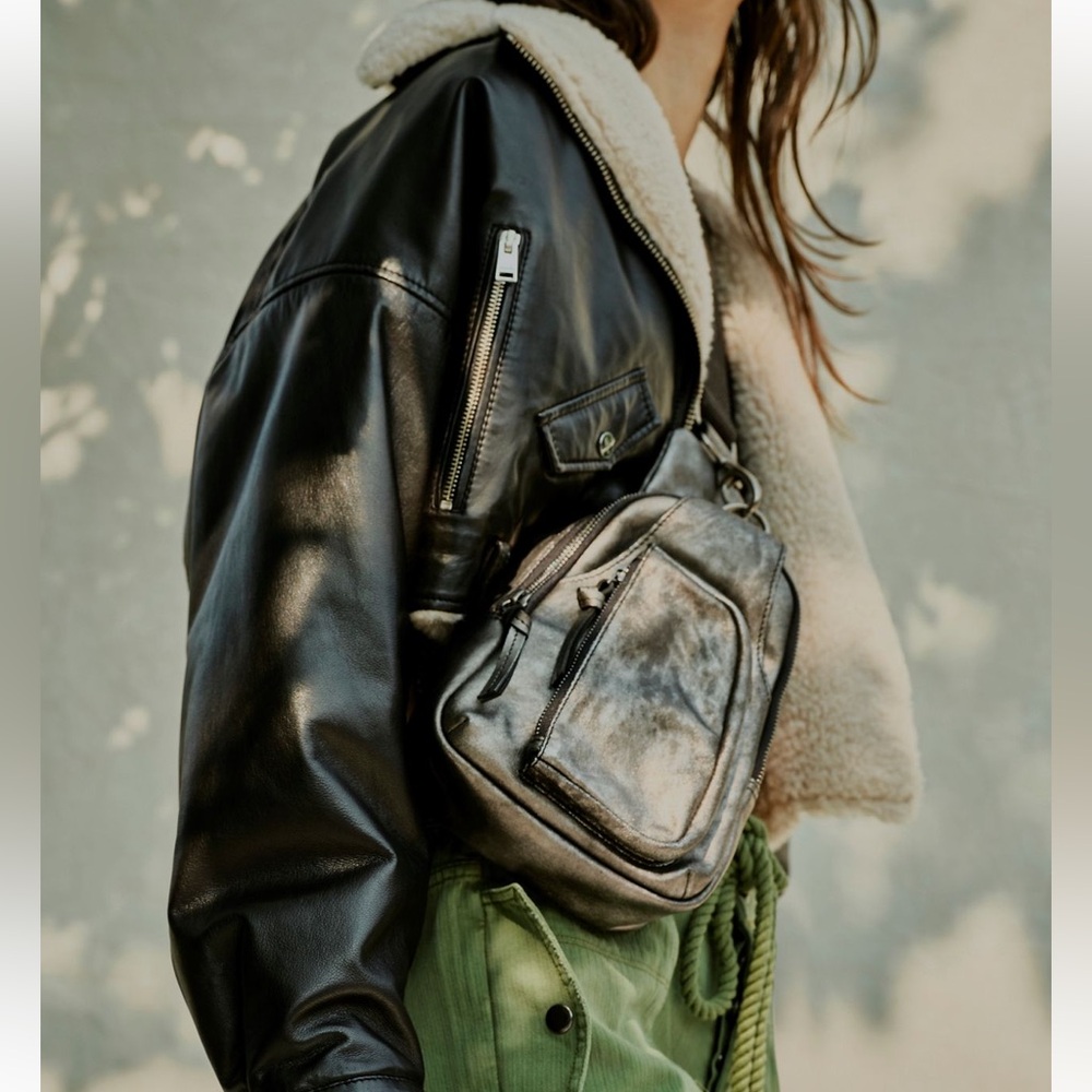 Free People Black and Silver Bag